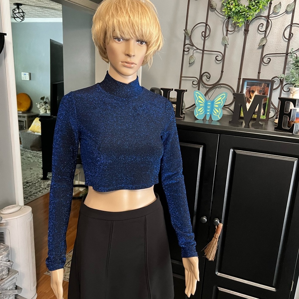 Forever 21 Metallic Flecked Crop Top SZ SM.